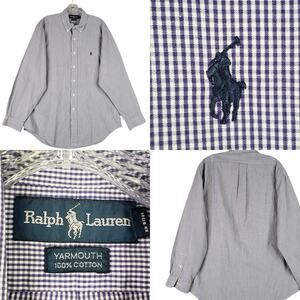 Polo Ralph Lauren Shirt Plaid Button Down LS Mens Size Large 16 Yarmouth